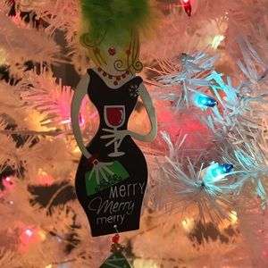 Christmas ornament Wine Gal lime green New